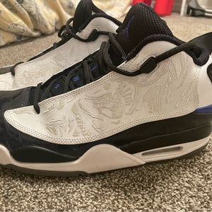 Jordan’s.  White and black. Sz 12. Beautiful design